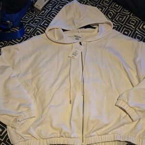 a new day Cream Hooded Sweater